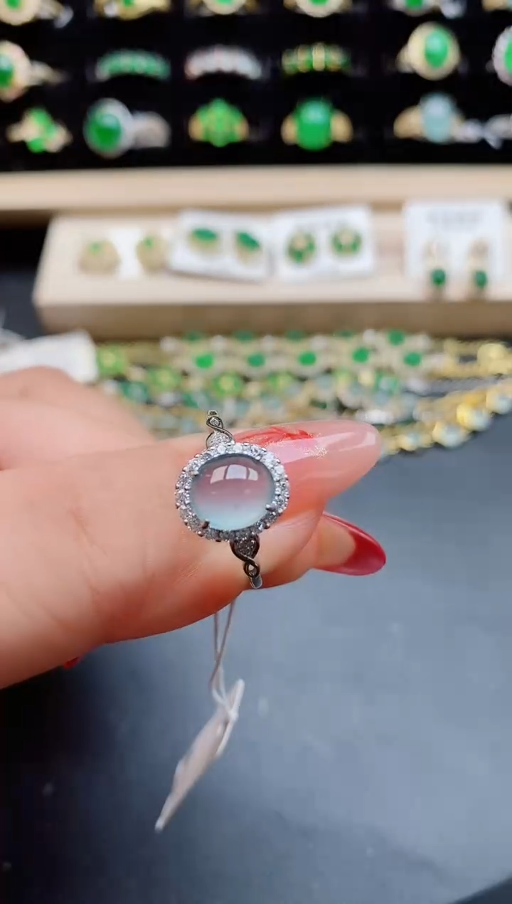 【闪购商品】翡翠戒指银S925镶嵌508550