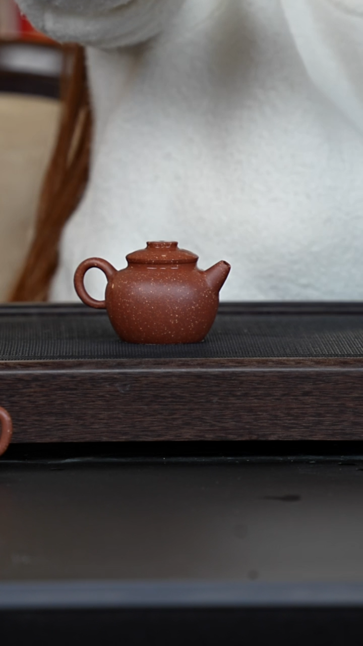 【闪购商品】紫砂茶壶花块桃花泥平盖圆珠