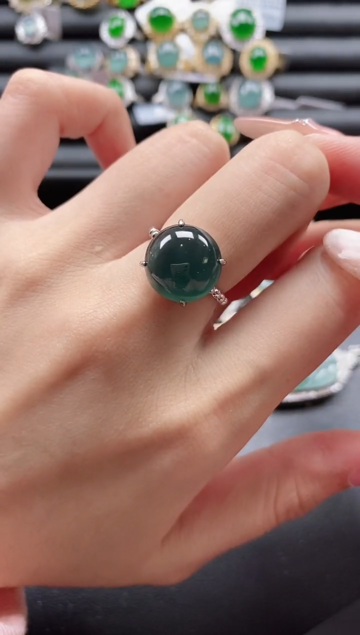 【闪购商品】翡翠戒指银S925镶嵌51151