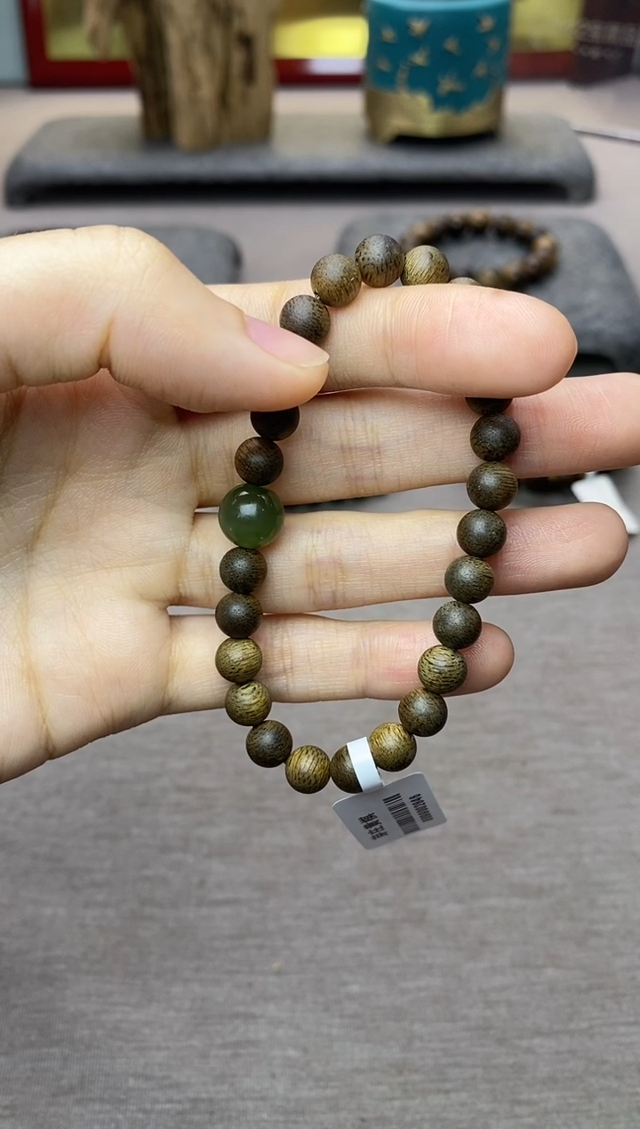 【闪购商品】沉香手串芽庄黄棋沉水老料06＋配饰单圈设计