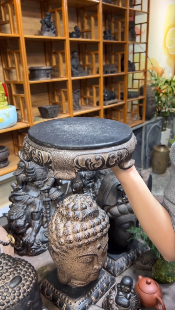 陶土素面万寿藤圆小底座