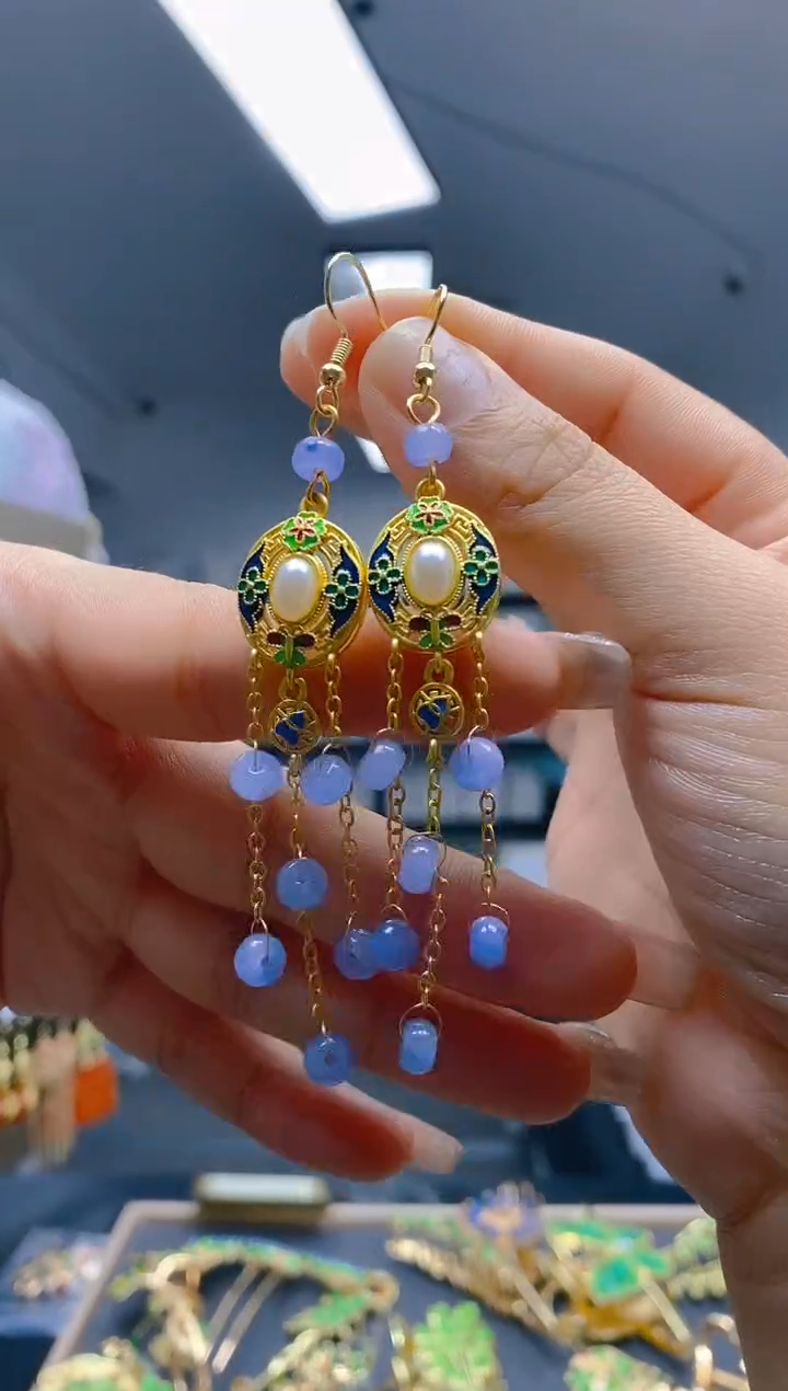 【闪购商品】翡翠耳饰合金322翡翠耳钩