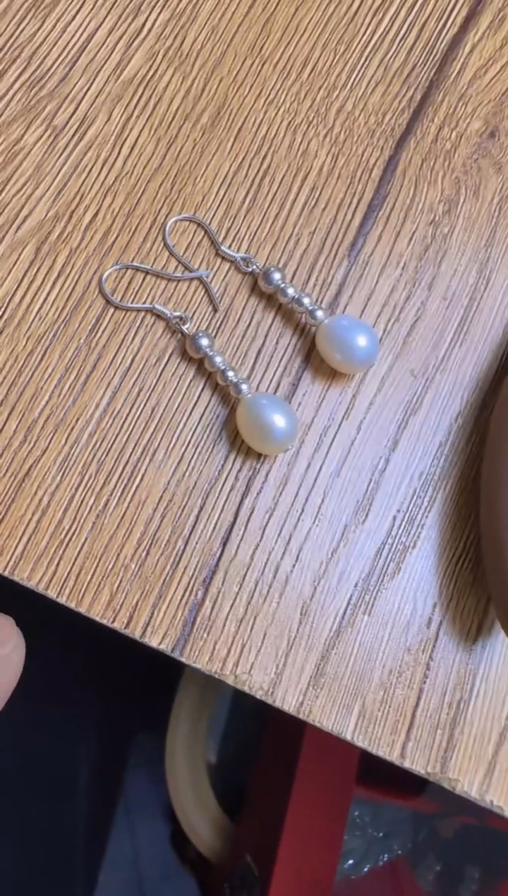 【闪购商品】淡水珍珠耳饰银S925镶嵌天然珍珠耳环