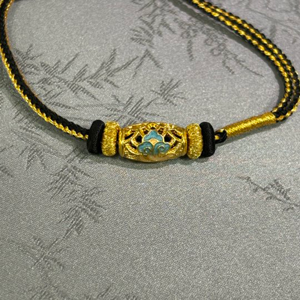 45【凰金喜】祥云镂空珐琅彩转运珠手串珠聚宝盆招财纳福足金999