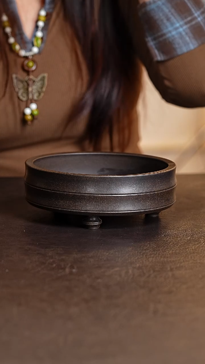 紫砂茶盘三足竹节