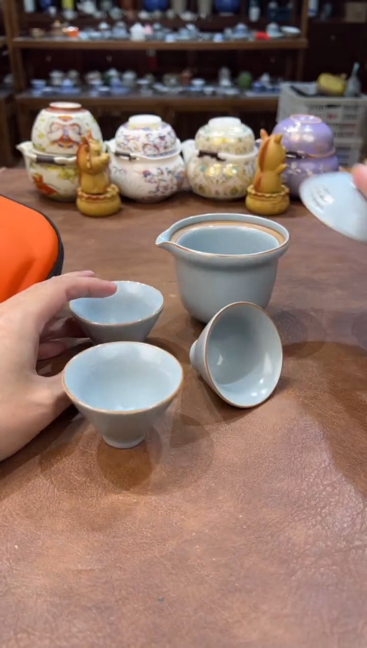 真的很便宜会开片的旅行茶具