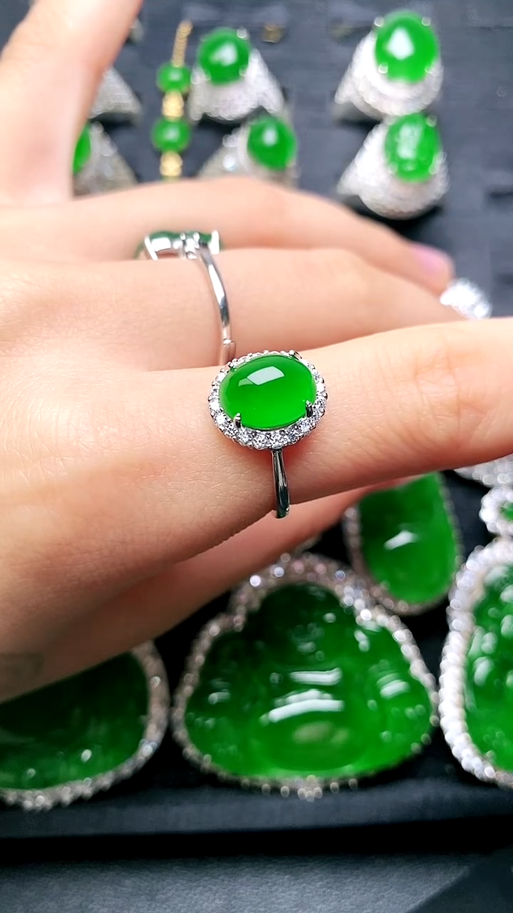 【闪购商品】翡翠戒指未镶嵌蛋面戒