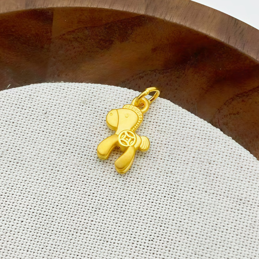 足金999 钱币小马吊坠 0.76