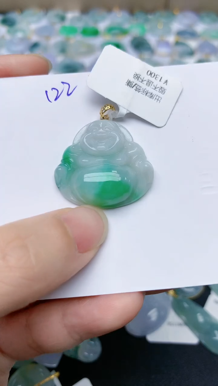 【闪购商品】翡翠颈饰18K金镶嵌天然翡翠A货    