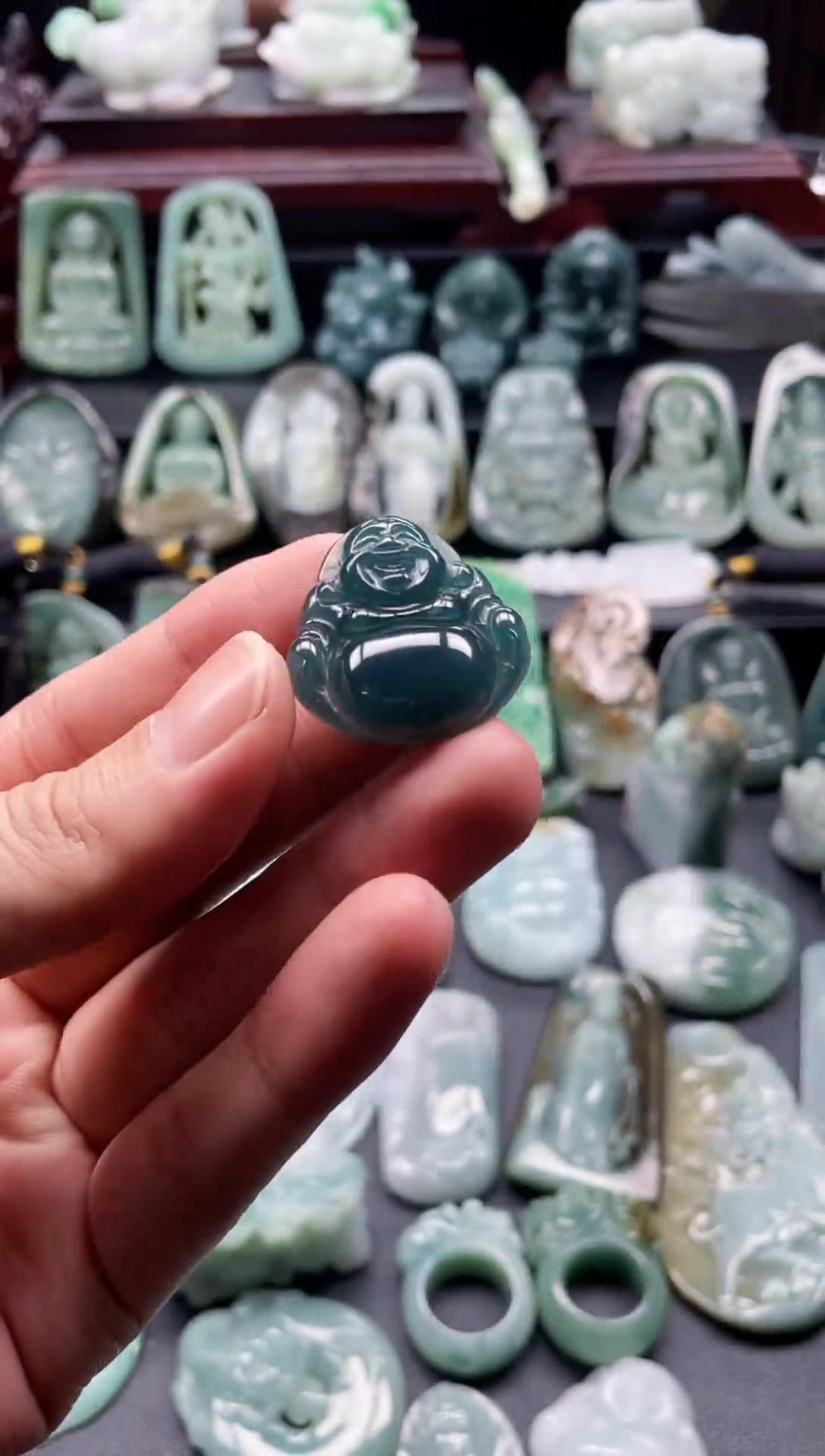 颈饰未镶嵌翡翠7  天然翡翠a货  大肚佛