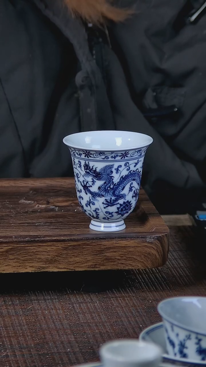 【闪购商品】折葵非器手工手绘缠枝龙闻香杯