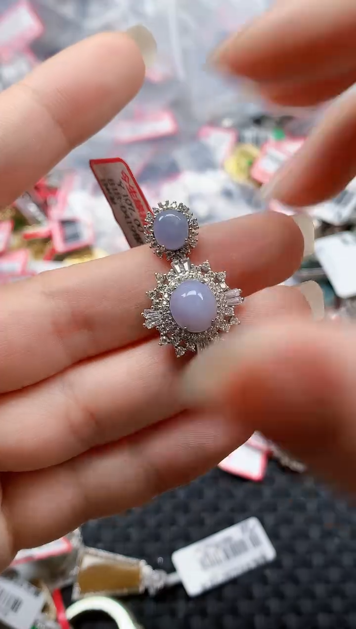 银S925镶嵌戒指翡翠天然A货缅甸翡翠