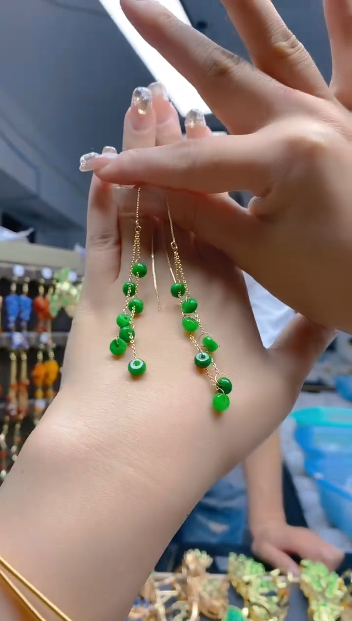 【闪购商品】翡翠耳饰合金255翡翠耳线
