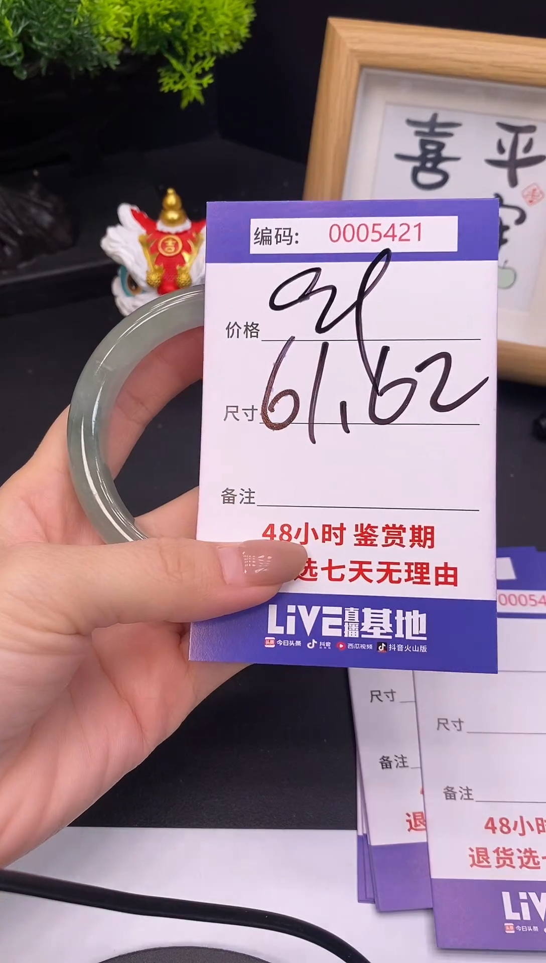 未镶嵌手镯翡翠0005421