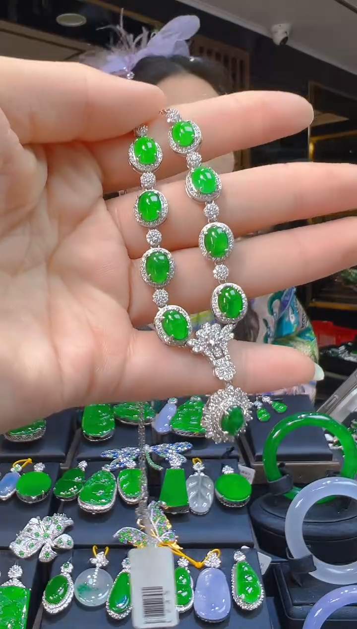 项链银S925镶嵌翡翠072(多样性发货发其一)