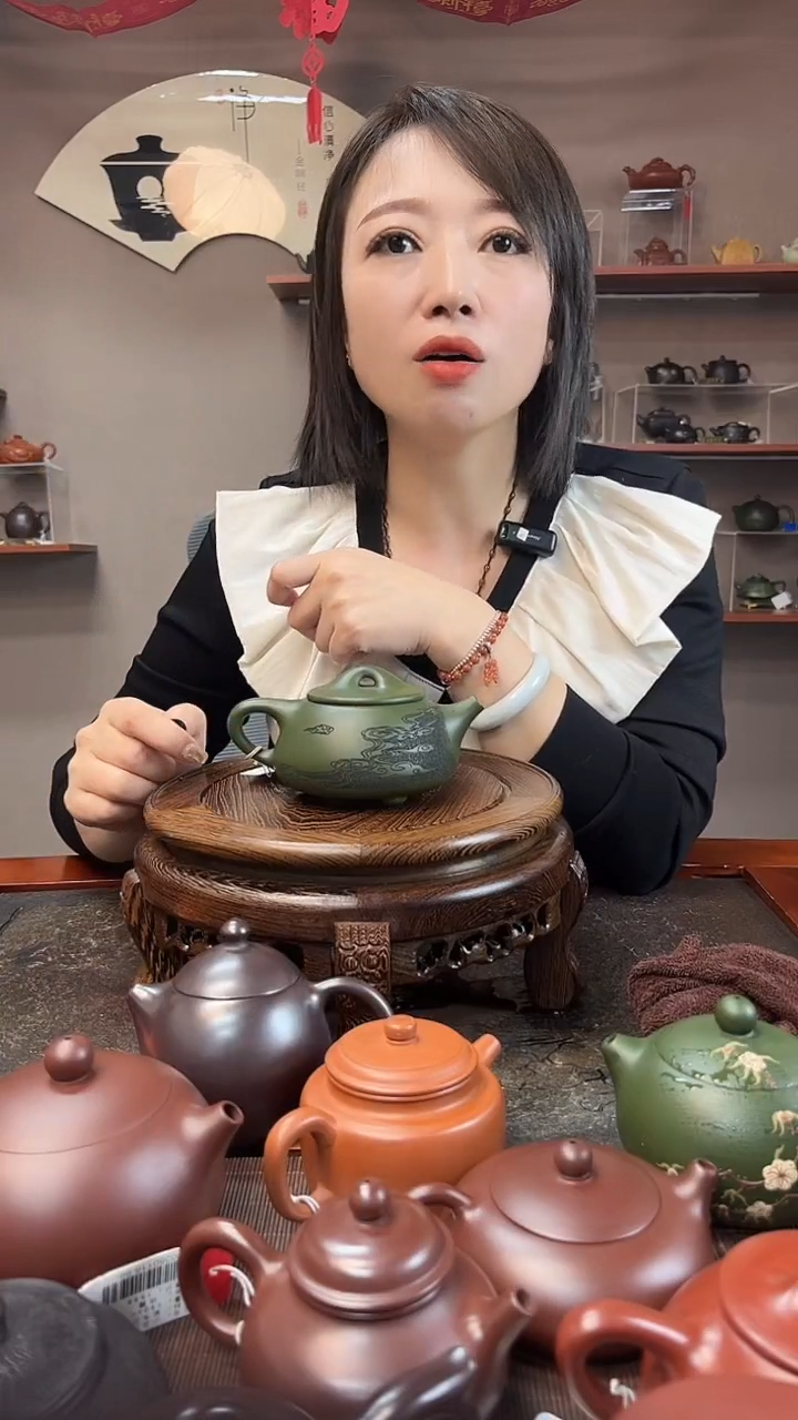 【闪购商品】紫砂茶壶翡翠绿泥平步青云凤鸣景舟石瓢