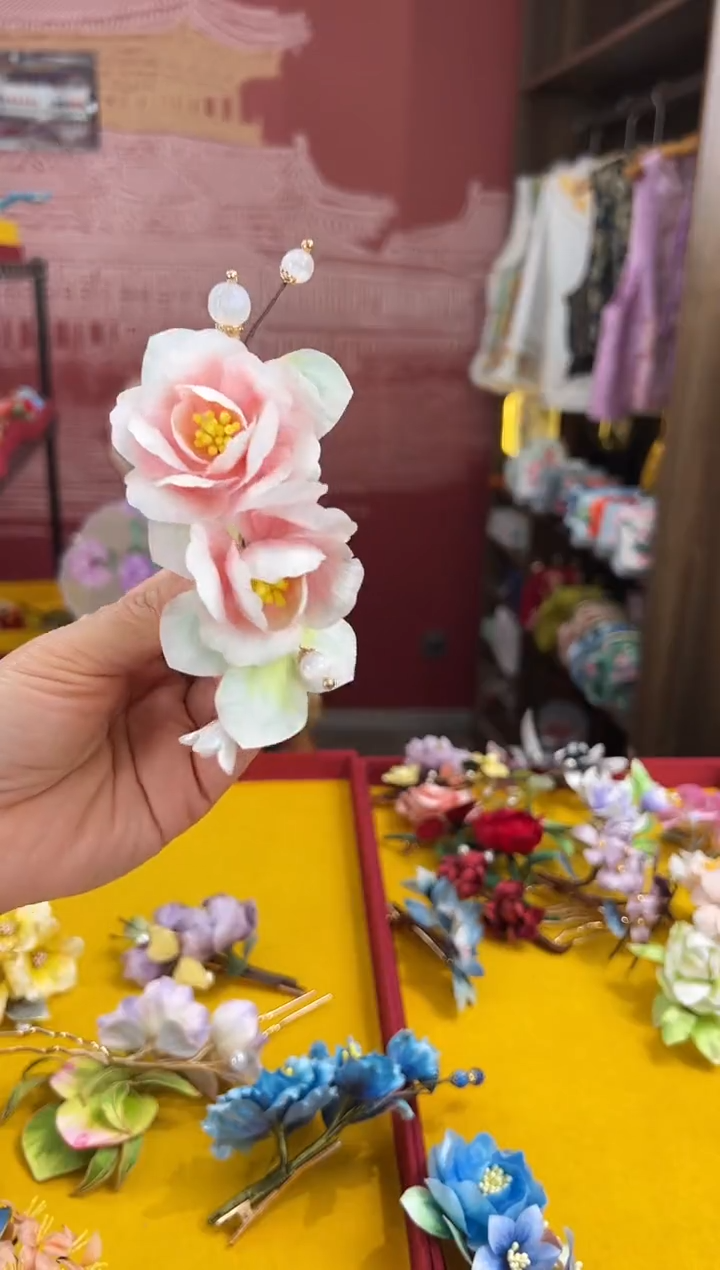 【闪购商品】刺绣非遗绒花（发饰）