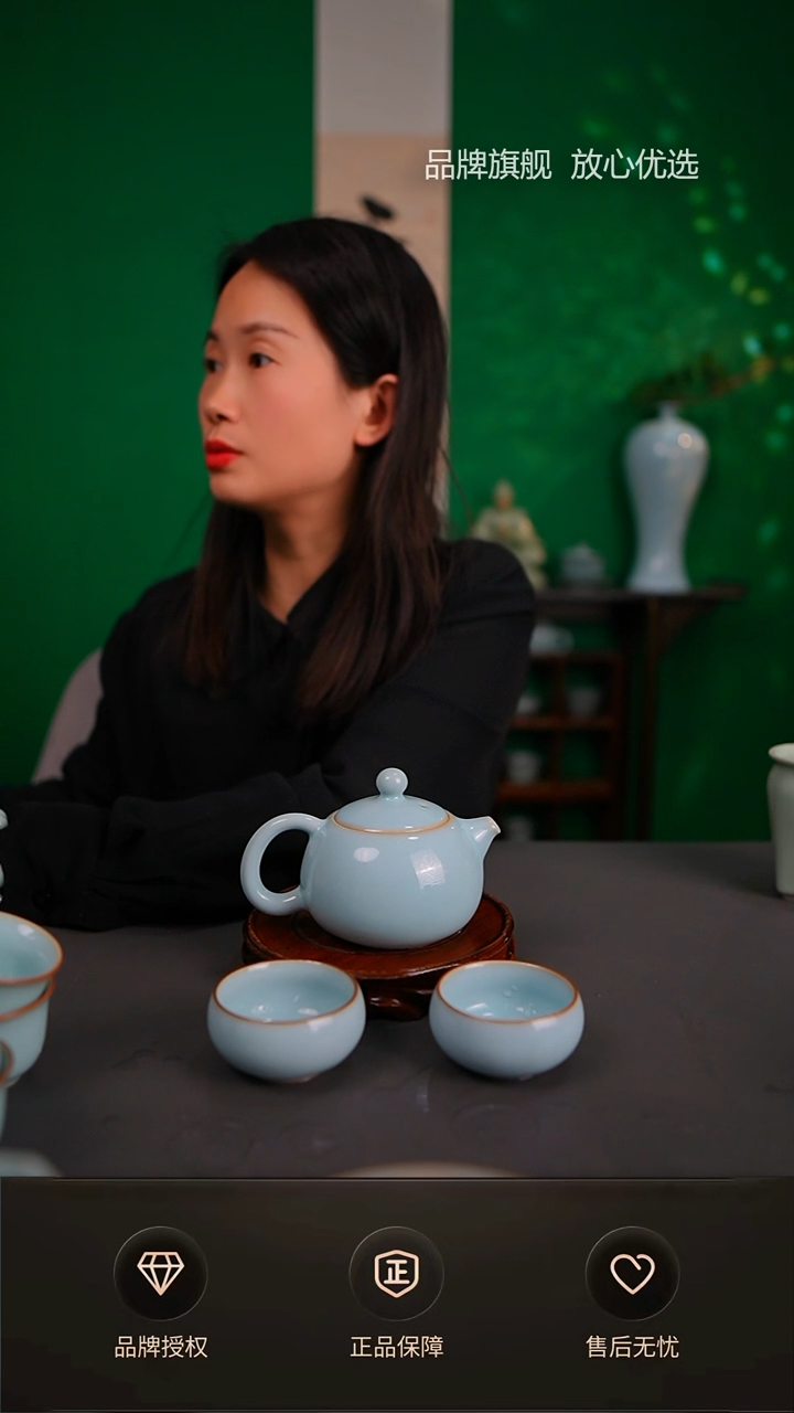 【闪购商品】一级天青新品西施壶 一壶两杯