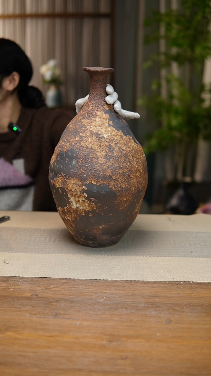 【闪购商品】陶瓷 花器诧寂棕保龄球瓶