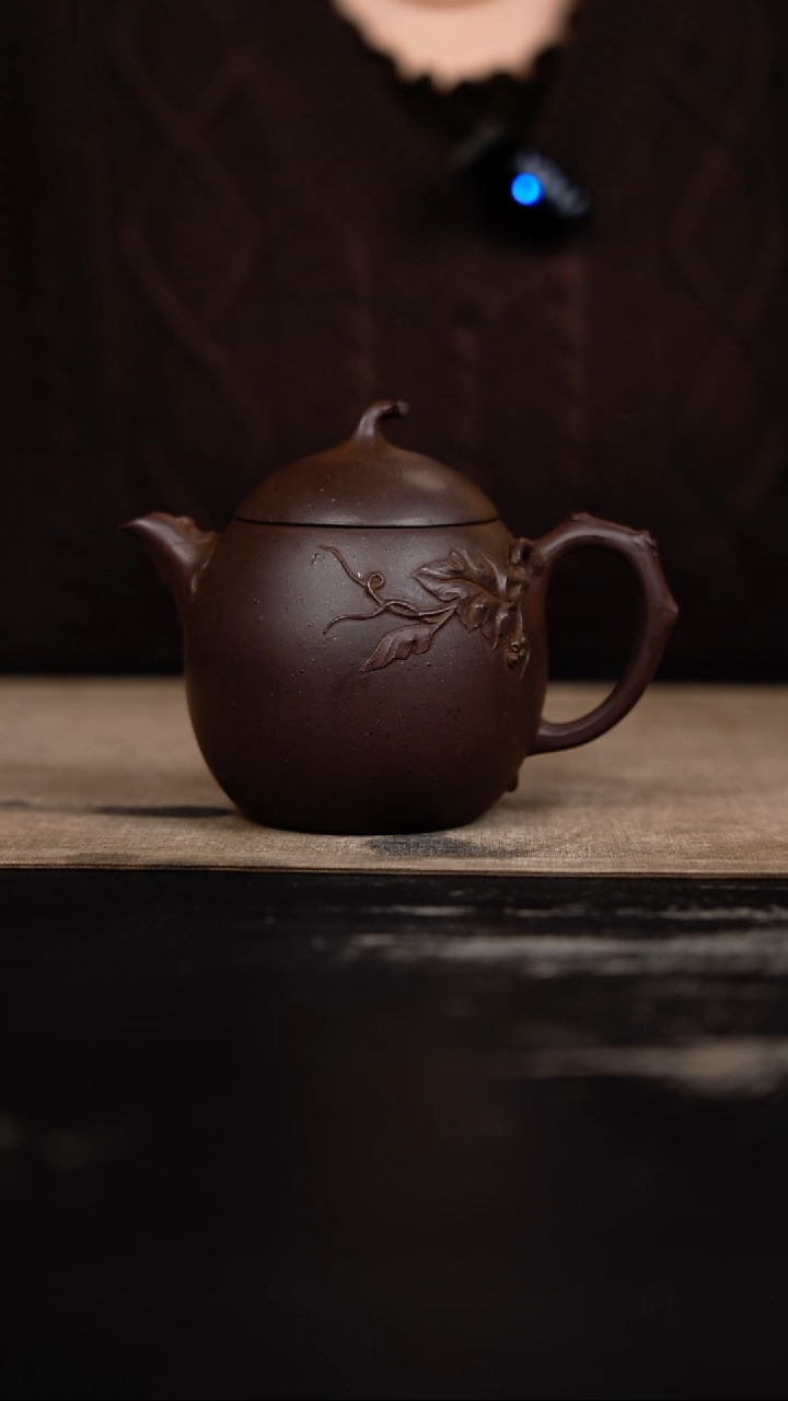 茶壶紫砂老紫泥茄瓜