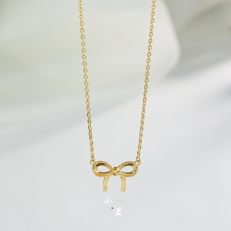 18K金在逃公主蝴蝶结套链项链 G80522