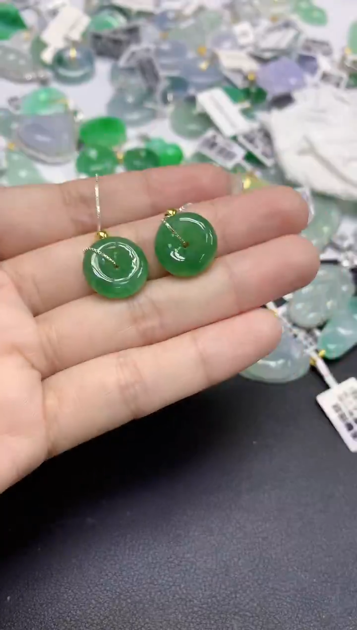 颈饰未镶嵌翡翠天然缅甸翡翠A货百元以上9元证书费自理