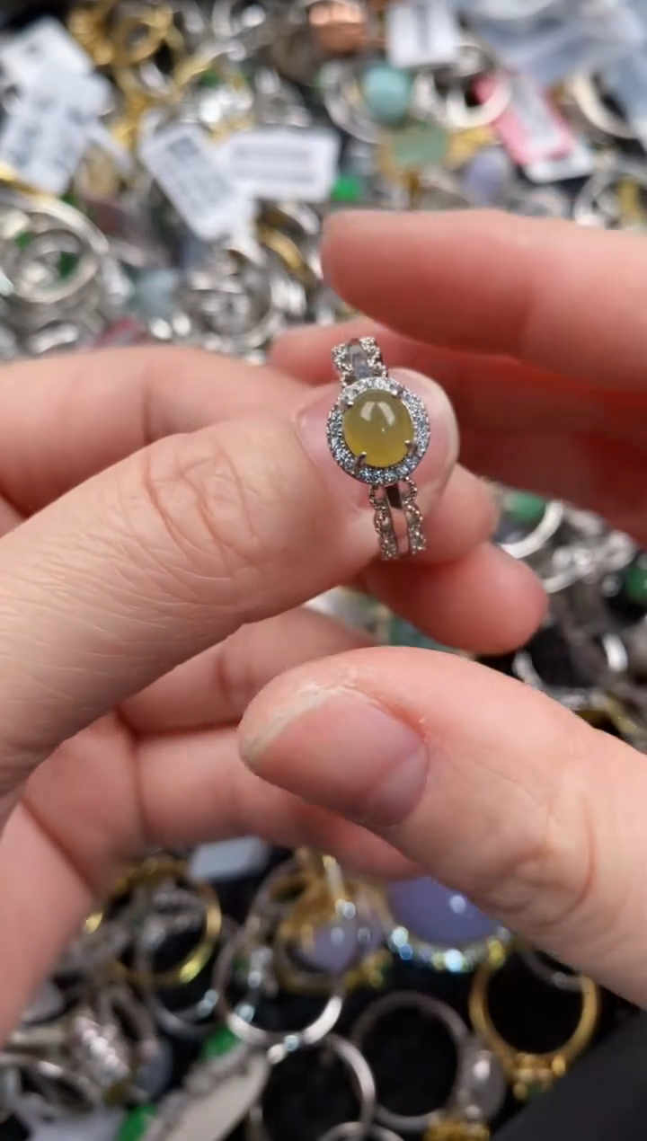 银S925镶嵌戒指翡翠888                  8