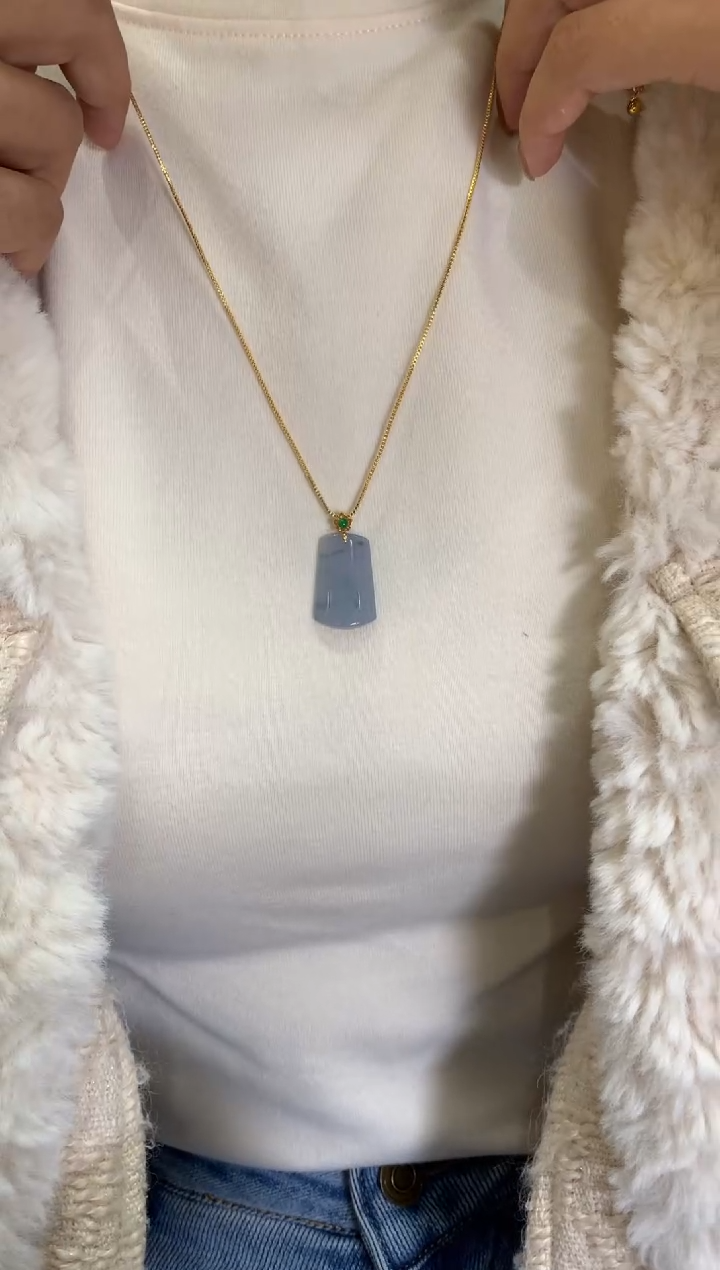 吊坠(不含链)18K金镶嵌翡翠翡翠