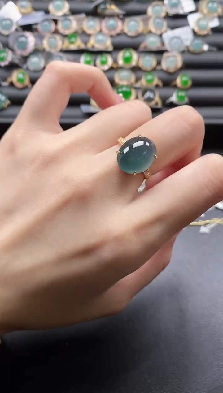 【闪购商品】翡翠戒指银S925镶嵌51511