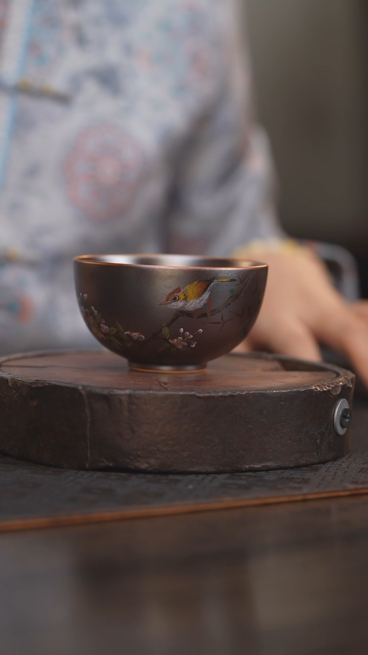 【闪购商品】杯98柴房陶瓷丨窑宝花鸟单杯