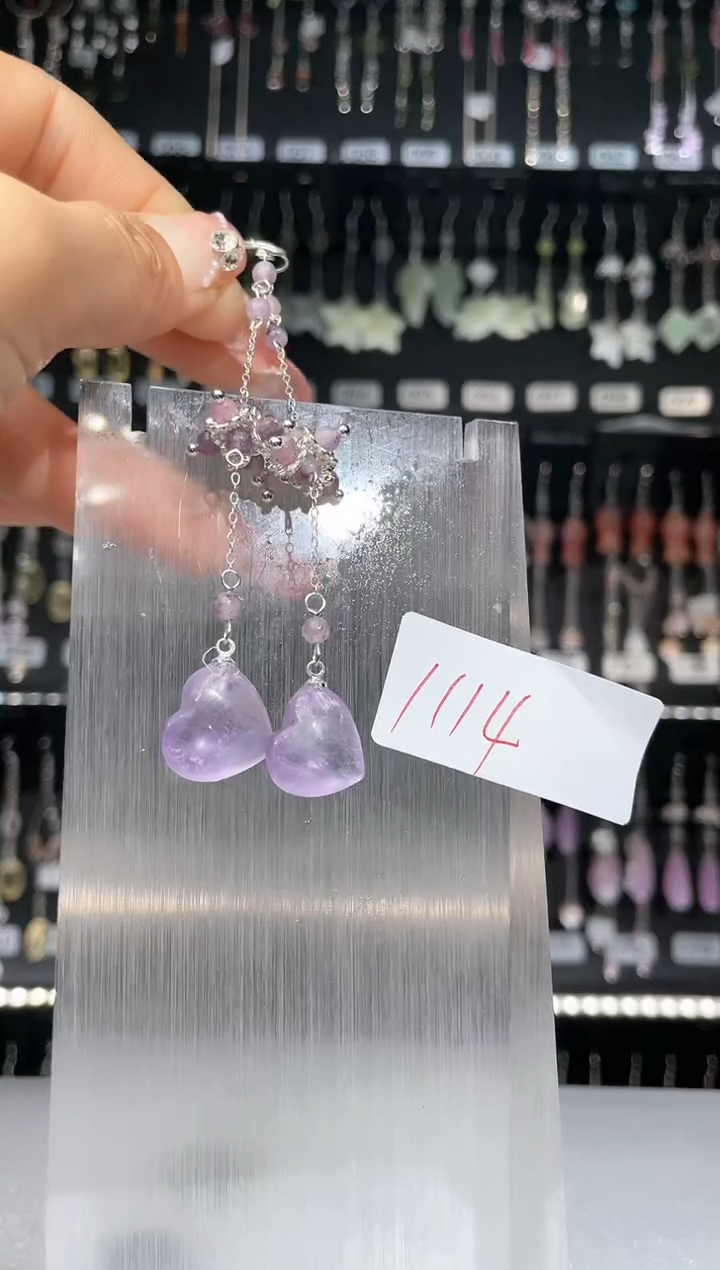 【闪购商品】紫晶耳饰银S925镶嵌喜欢拍