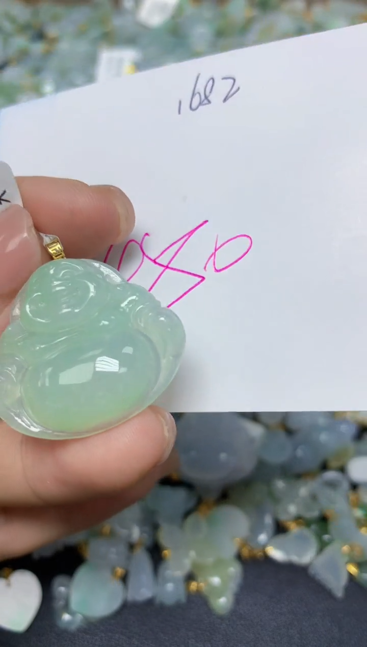 【闪购商品】翡翠挂件18K金镶嵌 天然翡翠A货