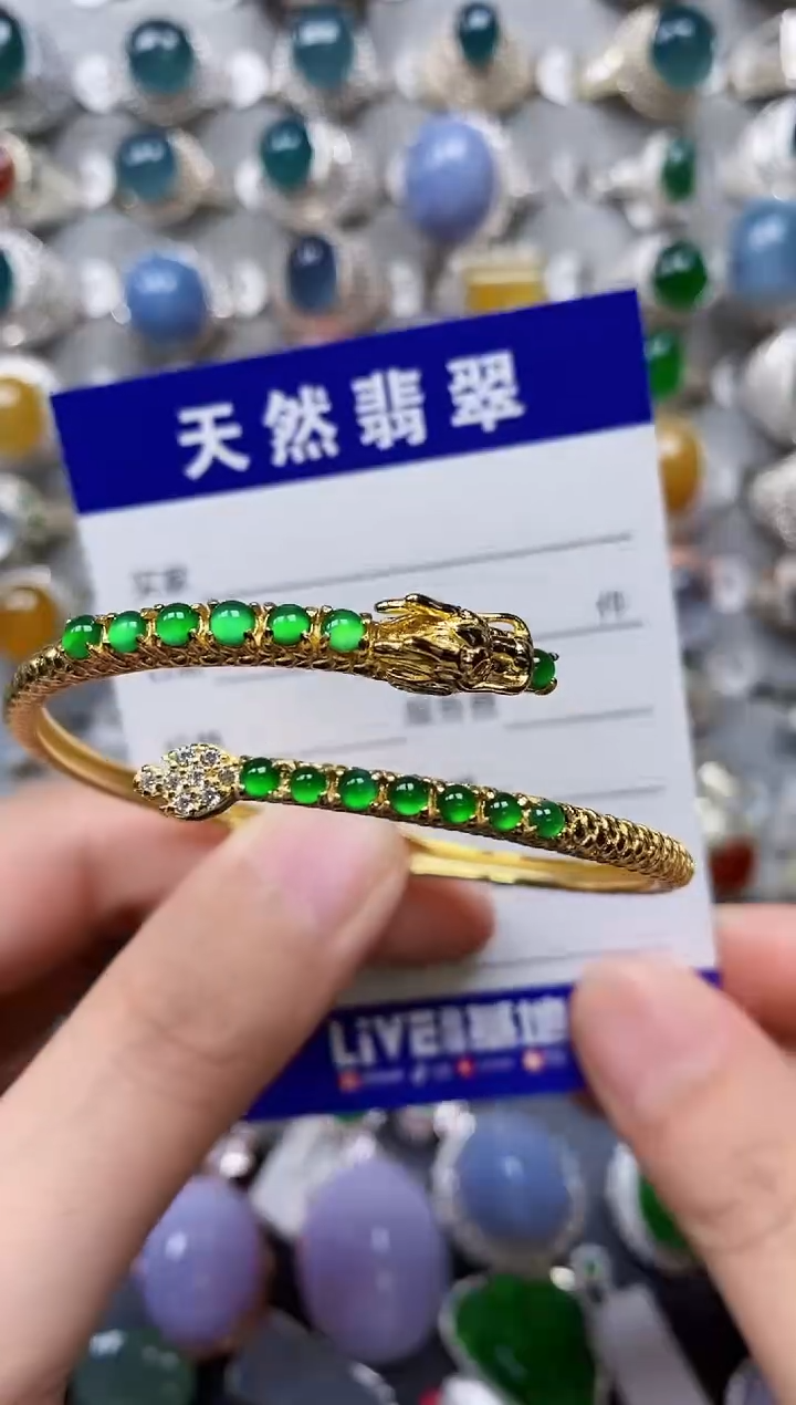 【闪购商品】翡翠手镯银S925镶嵌0320