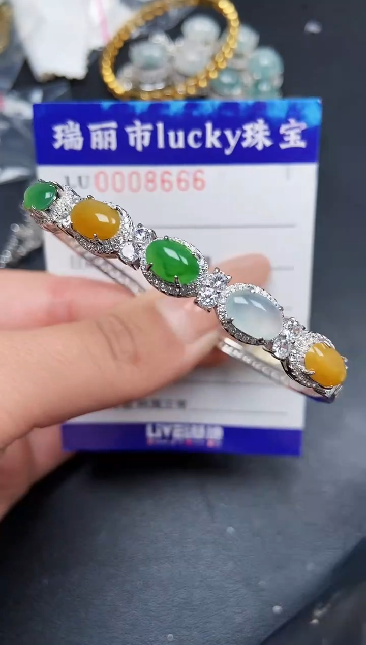 【闪购商品】翡翠颈饰银S925镶嵌8666