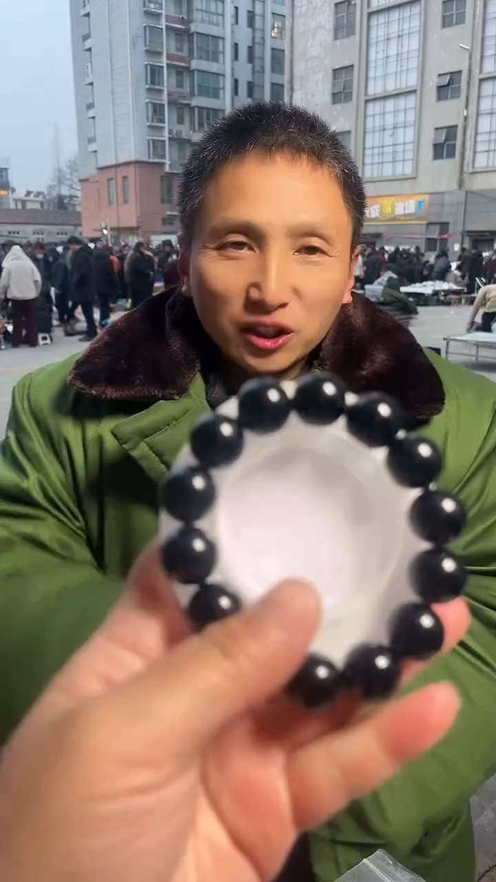 【闪购商品】黑曜岩手链未镶嵌天然黑曜石手串多样性发一16mm