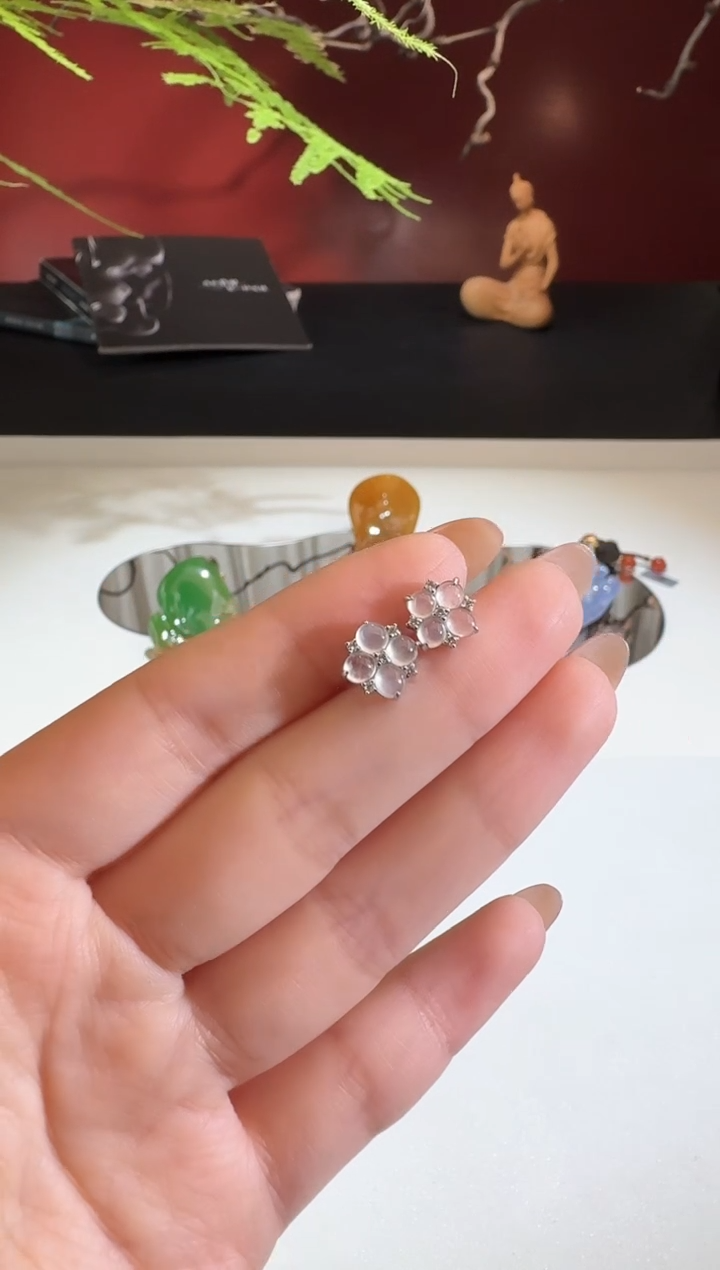 【闪购商品】翡翠耳饰18K金镶嵌【鑫鑫】