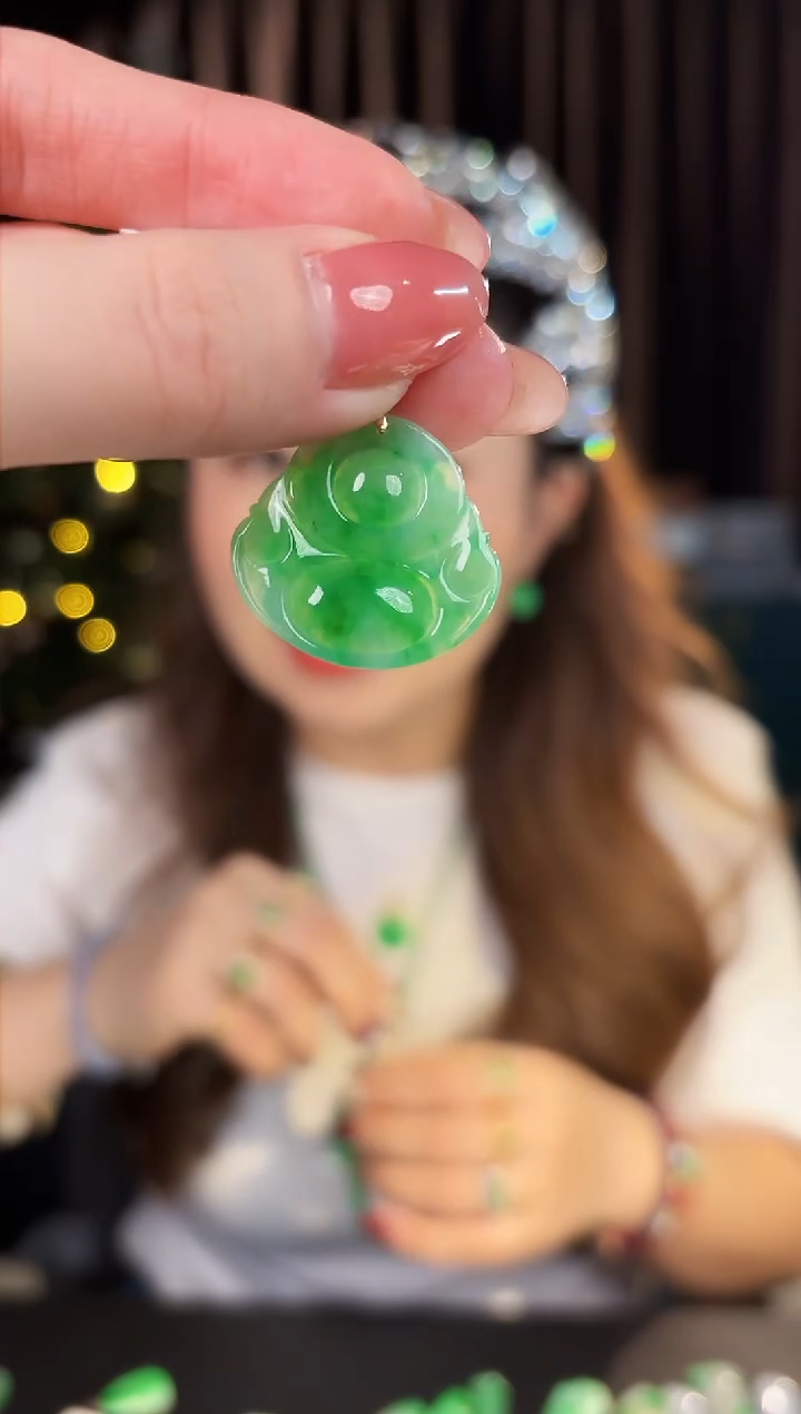 【闪购商品】翡翠颈饰18K金镶嵌缅料A货/支持复检/一件