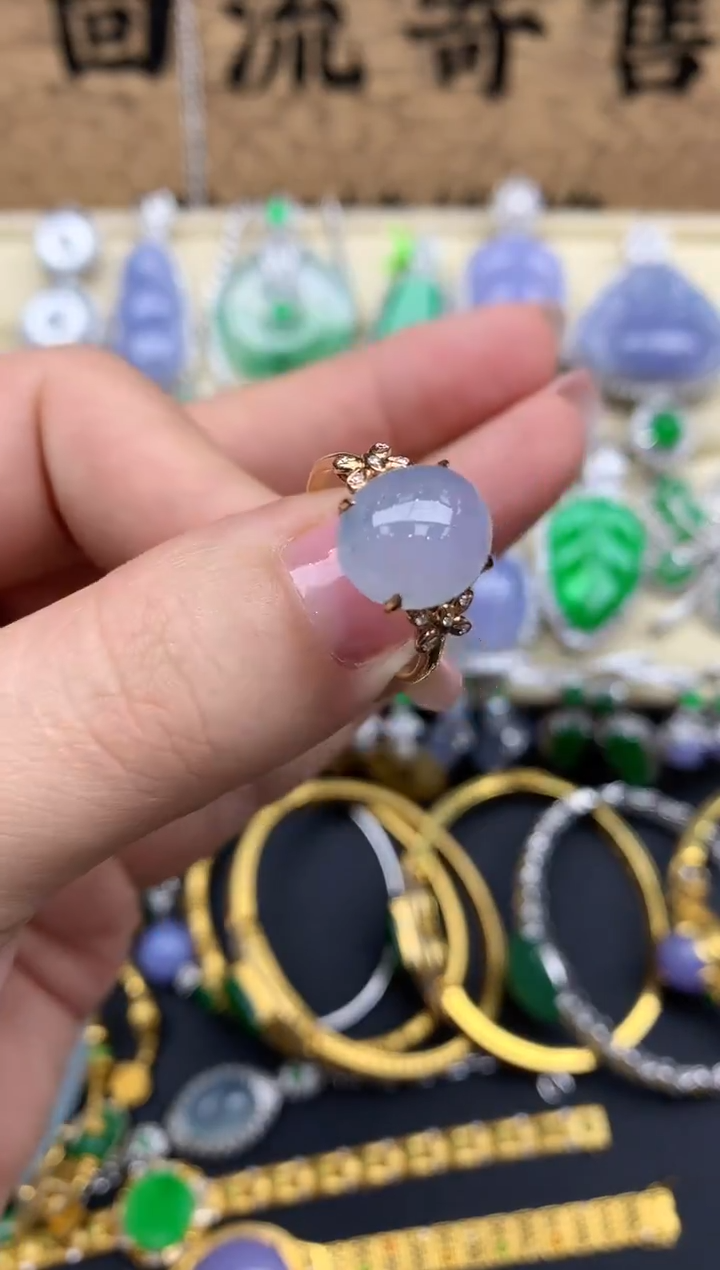 【闪购商品】翡翠戒指18K金镶嵌389-中国好珍宝