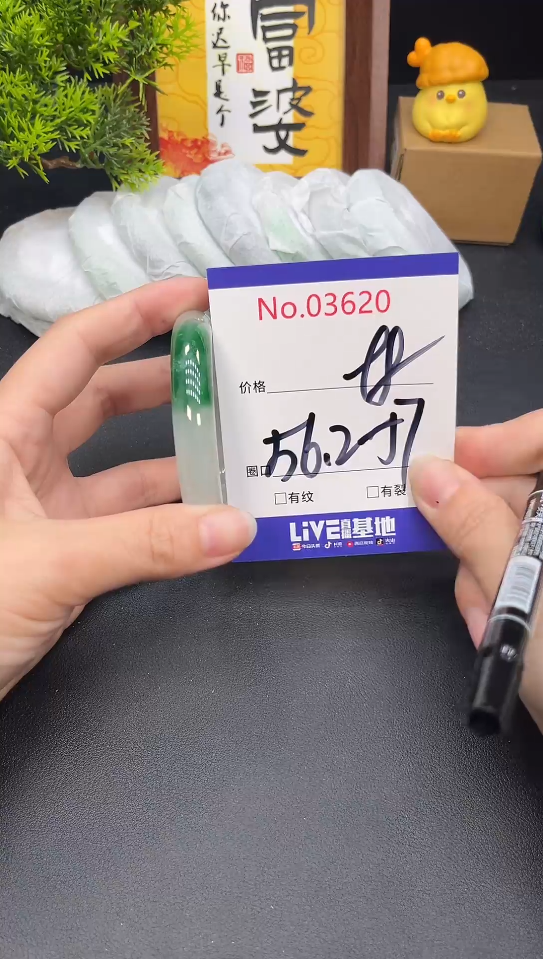 未镶嵌手镯翡翠3620