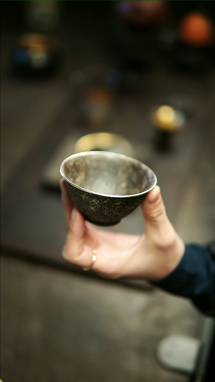 【闪购商品】松风陶泥赤贫包银茶碗