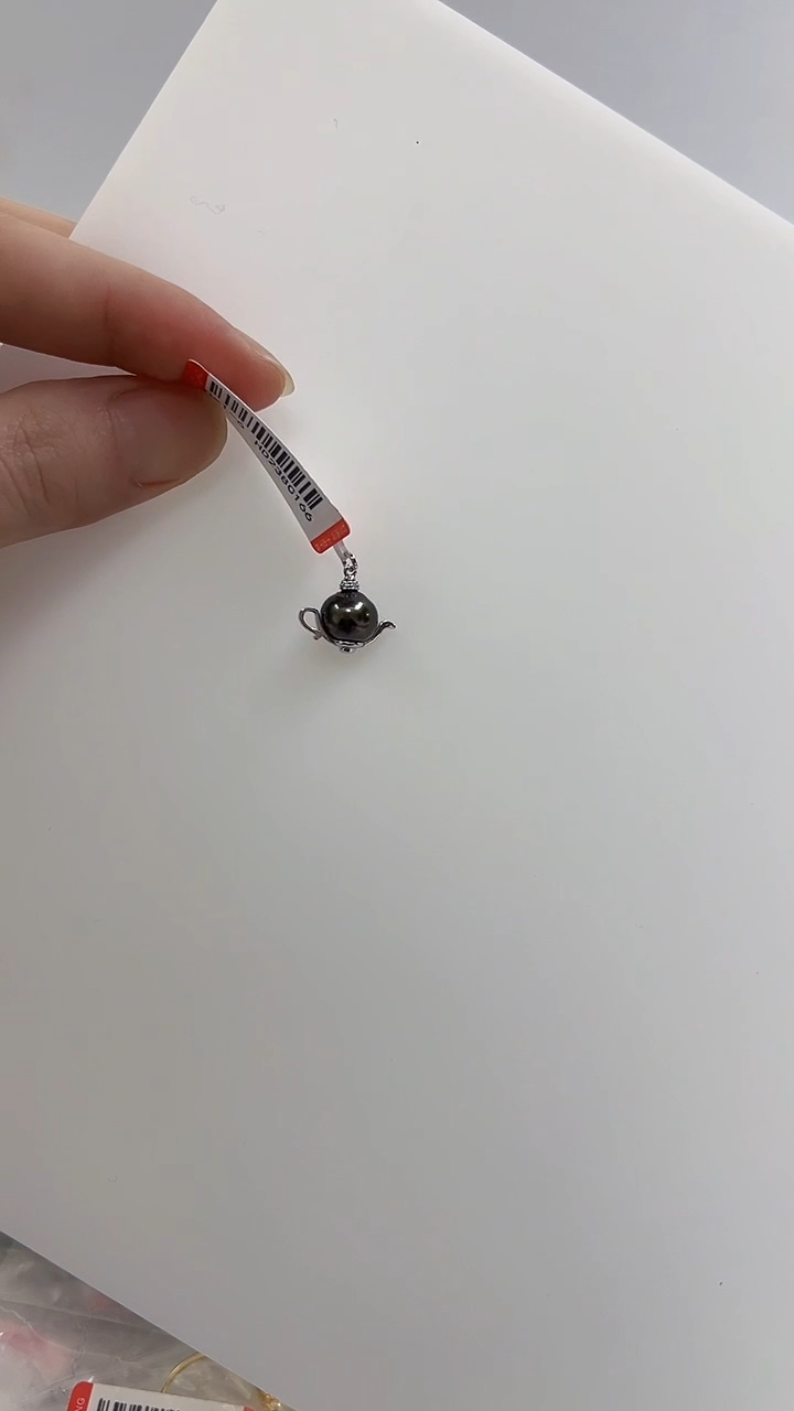 【闪购商品】海水珍珠da银S925镶嵌大溪地吊坠8-9hd238