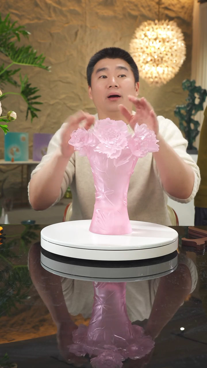【闪购商品】摆件设计款粉色牡丹花瓶摆件