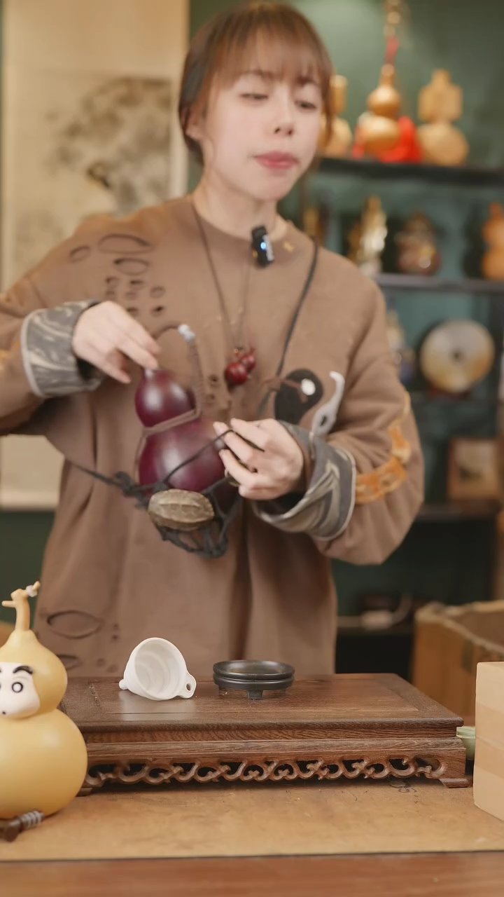 【闪购商品】336号精品天然大漆工艺防渗内胆酒葫芦~