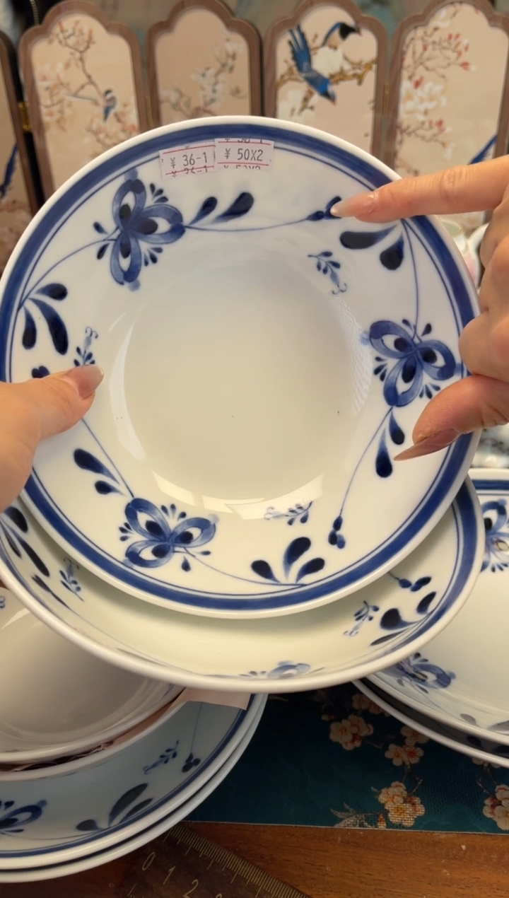 瓷片沺*六六工艺品高端进口瓷器6只
