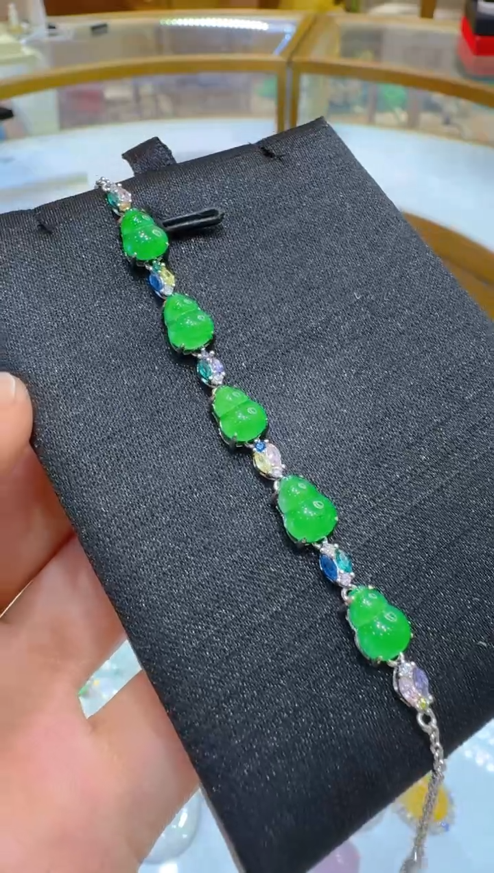 银S925镶嵌手链翡翠多样性团购发一件