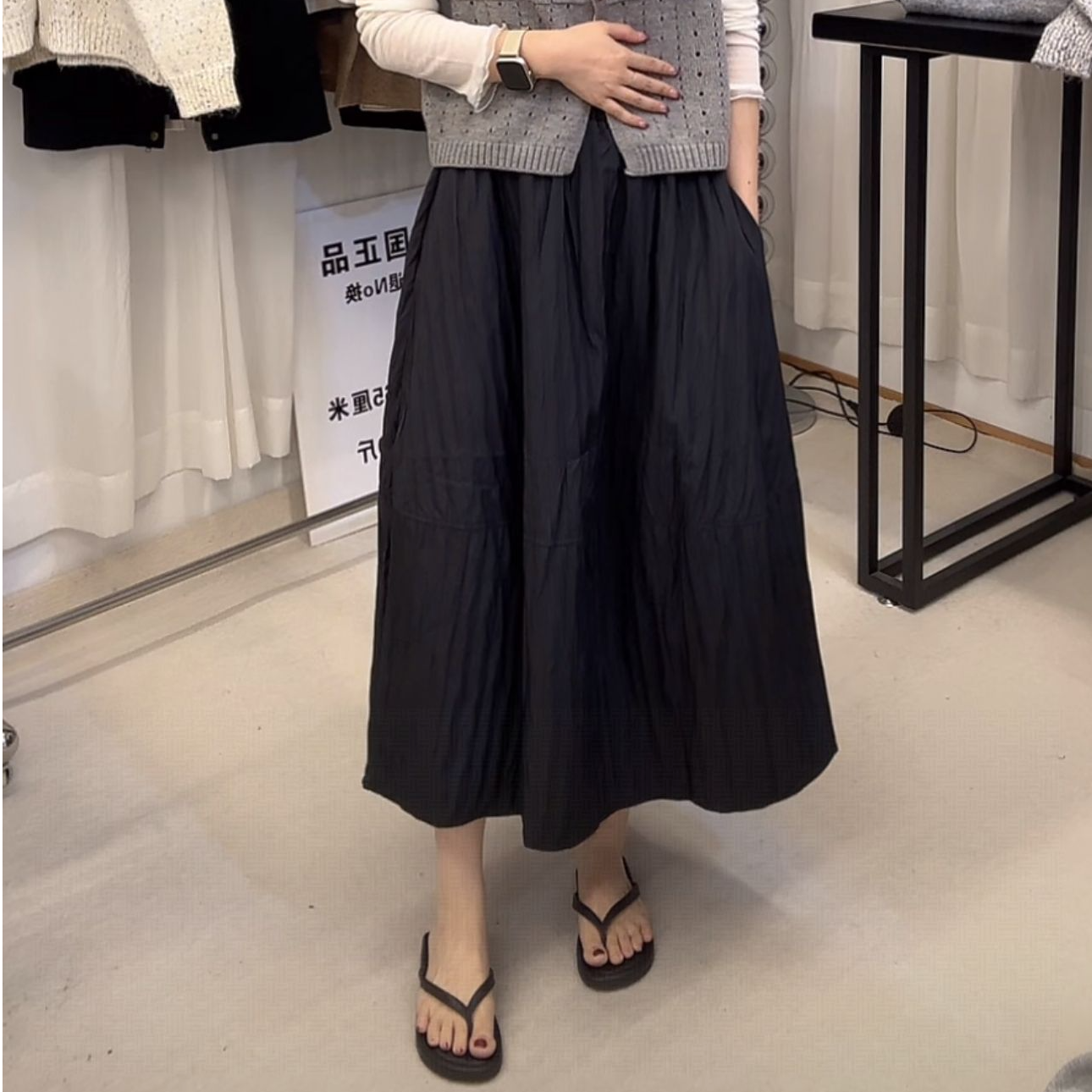 【米乐韩国正品】 25秋冬黑色空气半身裙合集/N0退N0换