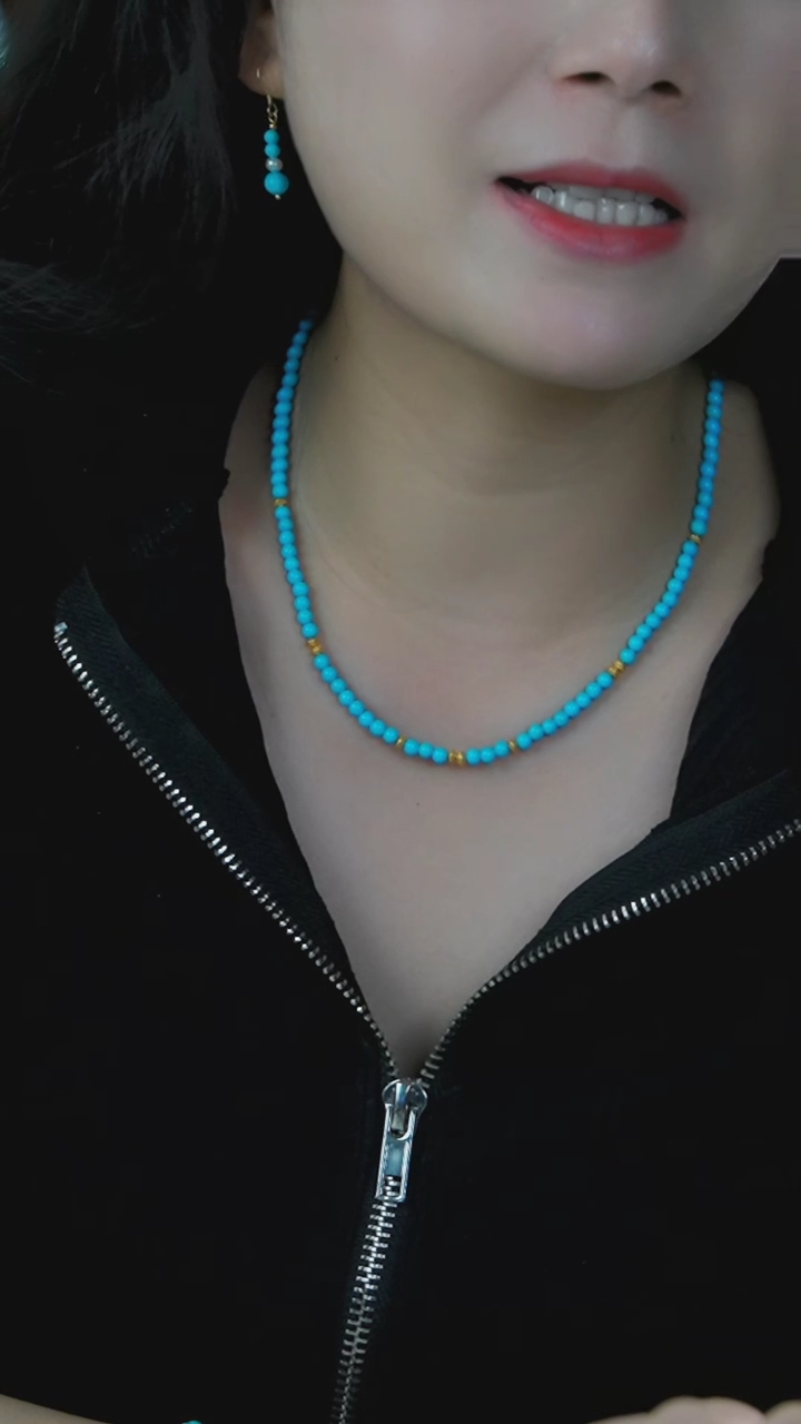 【闪购商品】绿松石项链银S925镶嵌发货一件