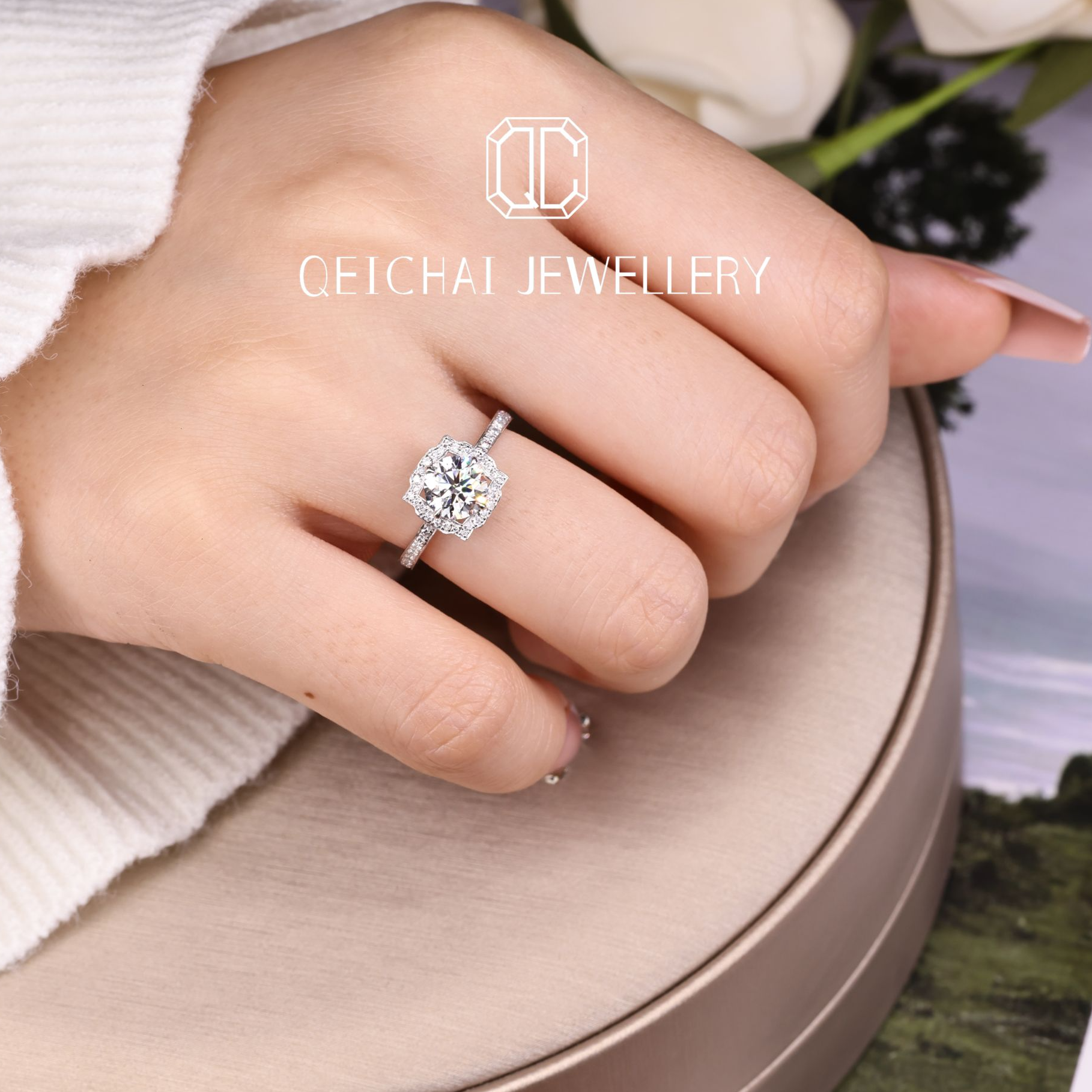 实验室培育钻石铂金PT950铂 贝拉款钻戒 NGTC证书