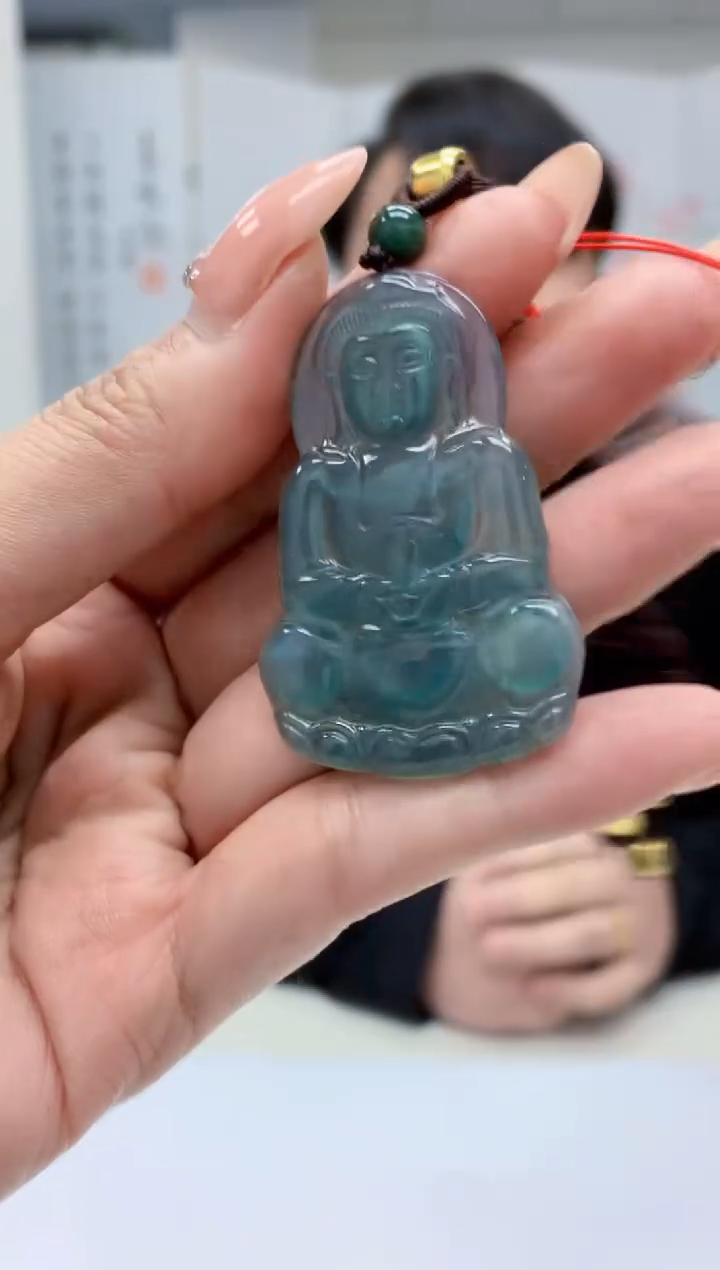 【闪购商品】定制翡翠未镶嵌5060MM-毛货挂件49