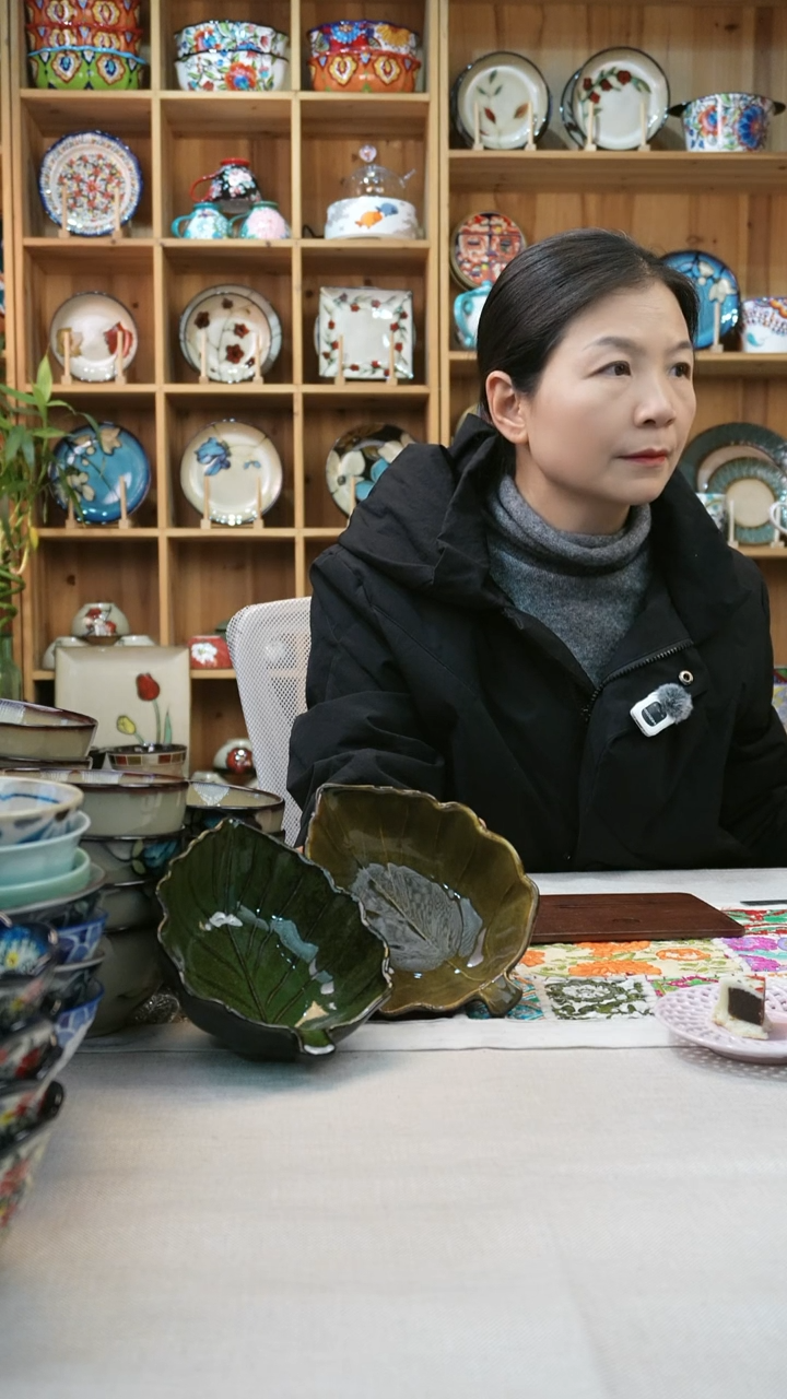 瓷片小可陶瓷两只小号叶子